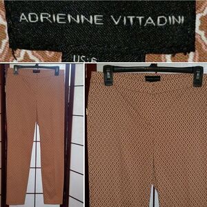 Adrienne Vittadini Brown/Tan Straight Leg Pants